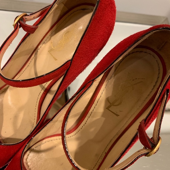 Yves Saint Laurent Suede Mary Jane Peep Toe - Picture 3 of 5